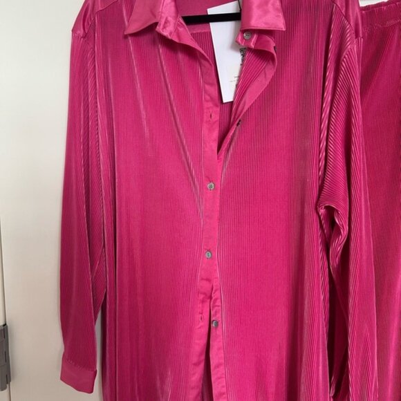 SLEEPER Fuchsia Satin Pajama Set - Picture 2 of 5